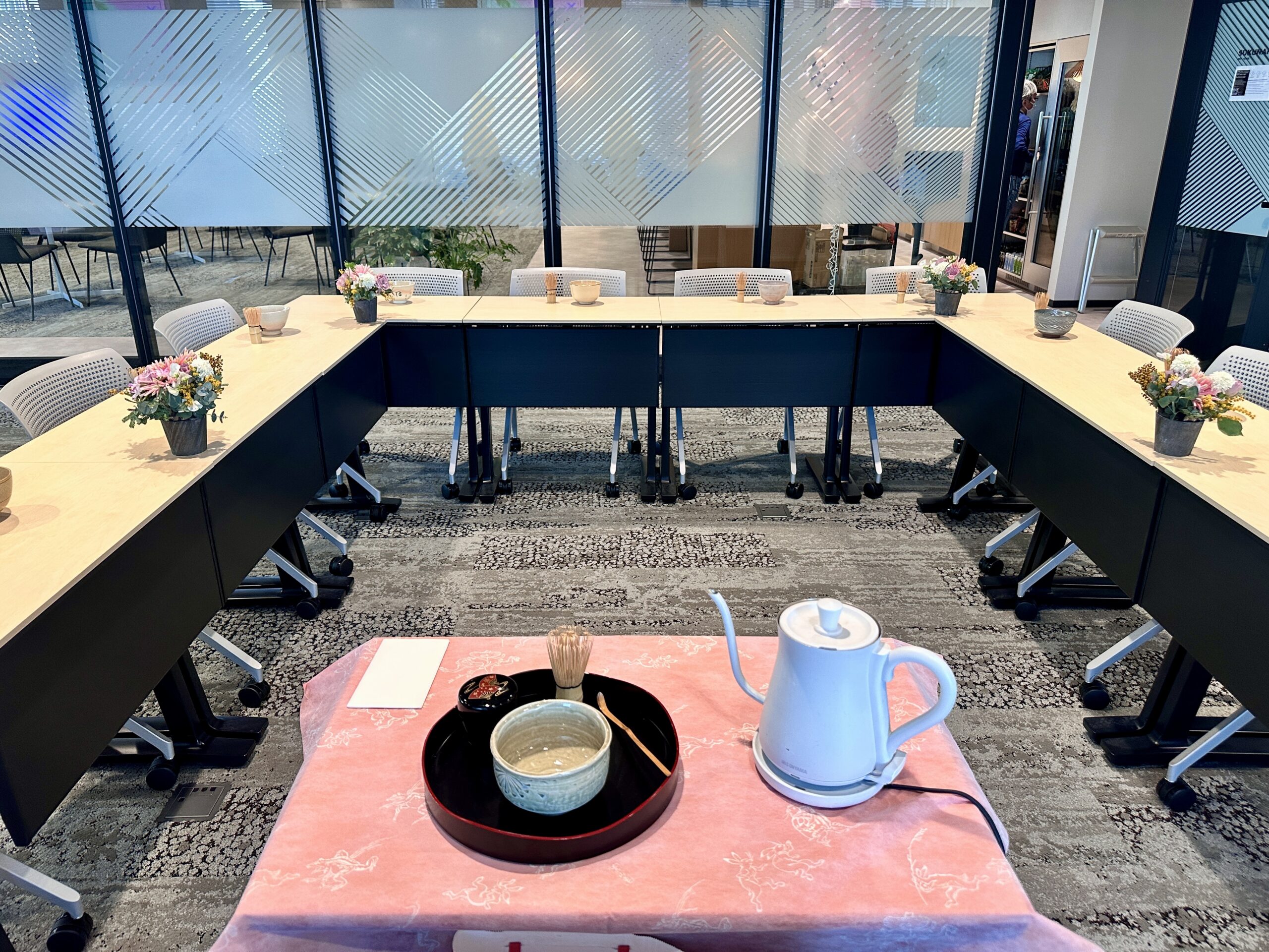 International Women's Day 抹茶体験 会場セットアップ